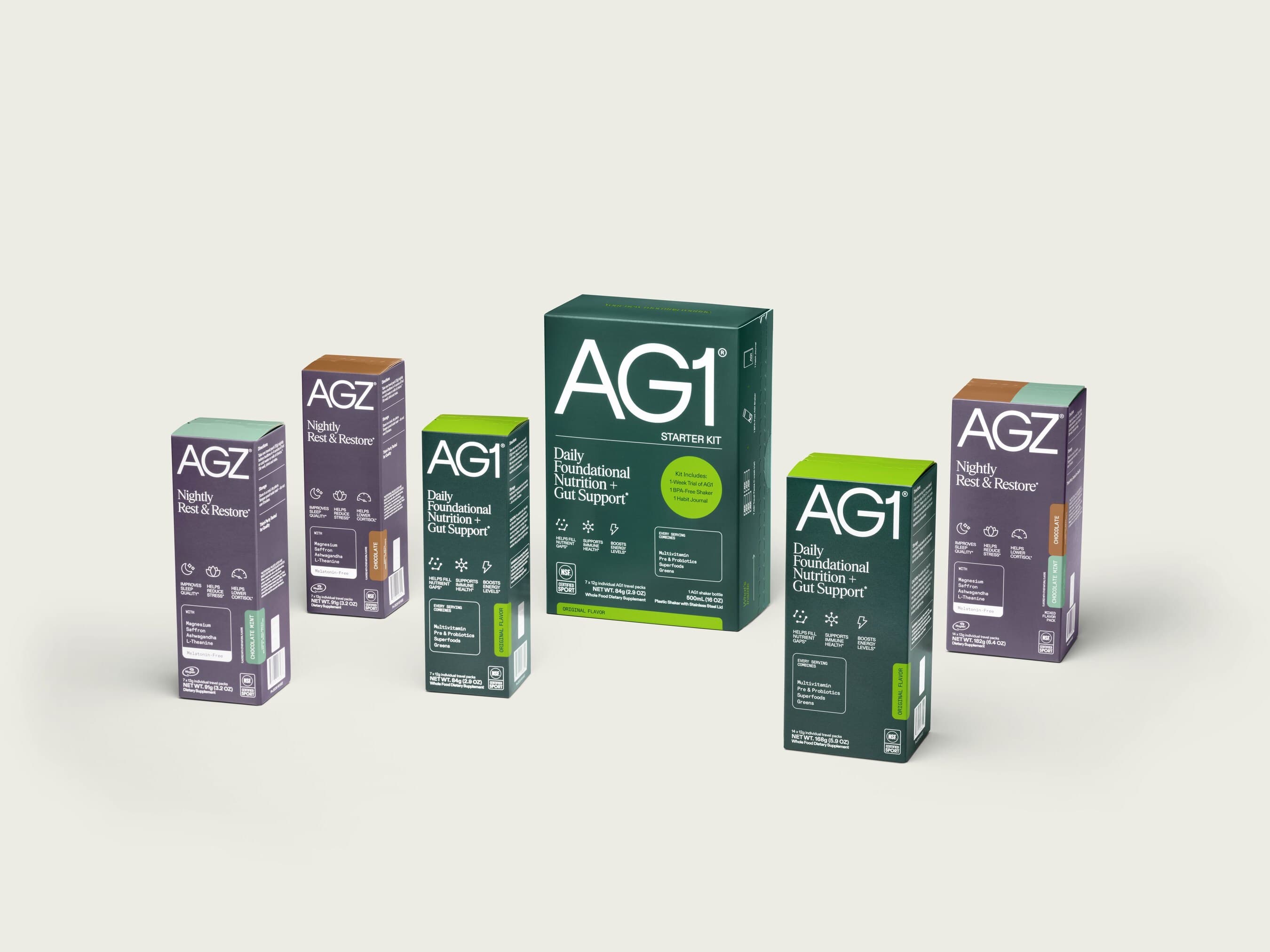 AG1 and AGZ product pouches from Ulta Beauty launch press image