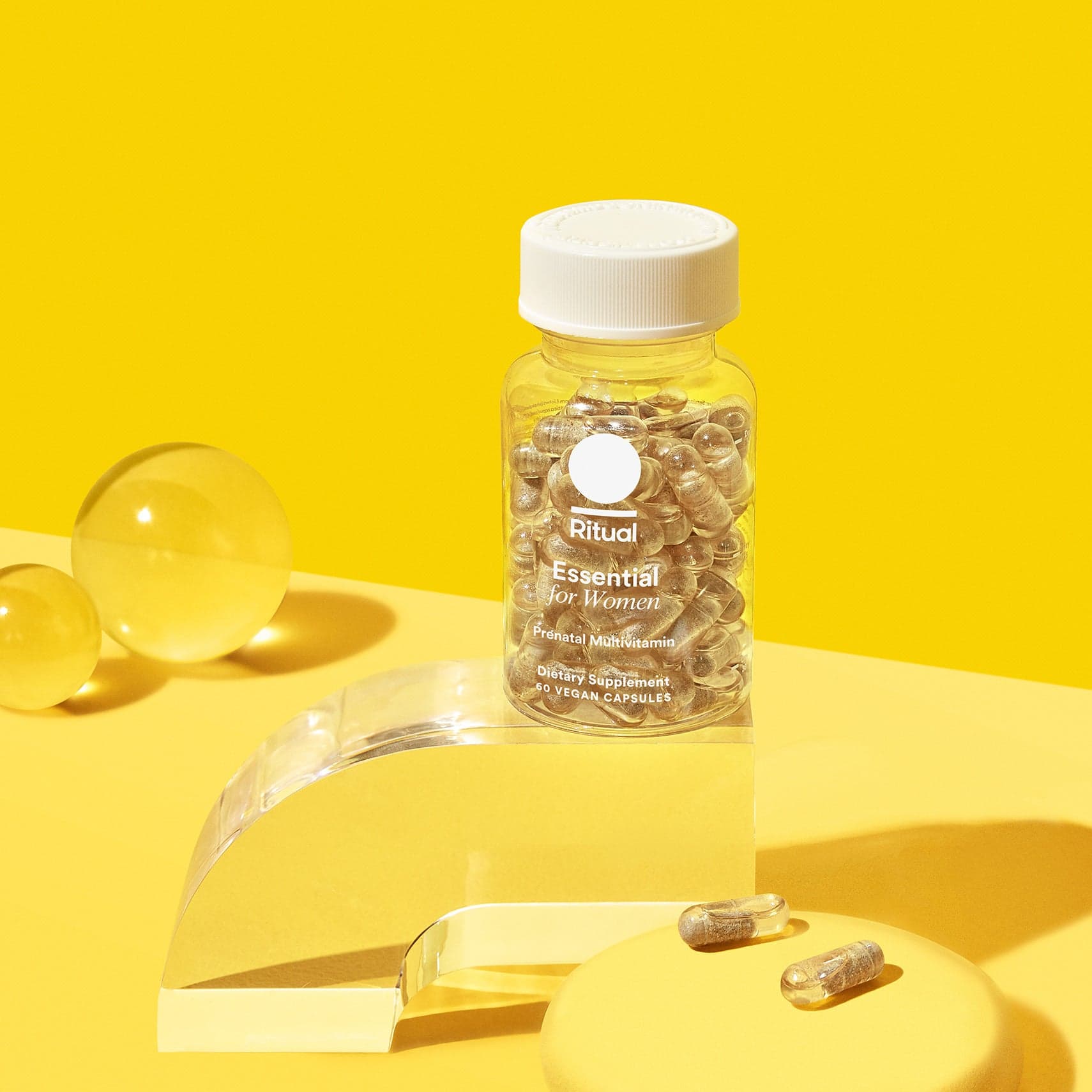 Ritual Essential Prenatal Multivitamin bottle on a clean studio field